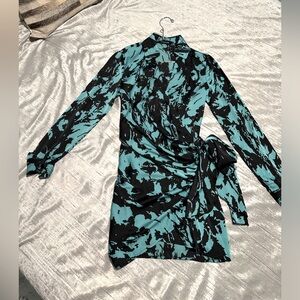 Long Sleeve Satin Mini Dress